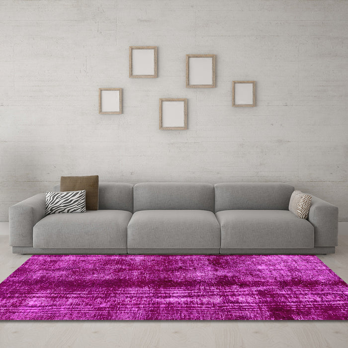 Machine Washable Oriental Pink Traditional Rug in a Living Room, wshabs2099pnk