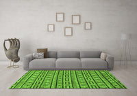 Machine Washable Abstract Green Modern Rug, wshabs209grn