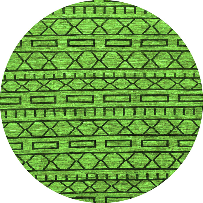 Round Abstract Green Modern Rug, abs209grn