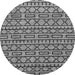 Round Machine Washable Abstract Gray Modern Rug, wshabs209gry