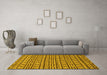 Machine Washable Abstract Yellow Modern Rug in a Living Room, wshabs209yw