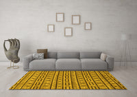 Machine Washable Abstract Yellow Modern Rug, wshabs209yw