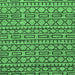 Square Machine Washable Abstract Emerald Green Modern Area Rugs, wshabs209emgrn