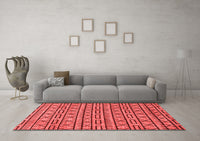 Machine Washable Abstract Red Modern Rug, wshabs209red