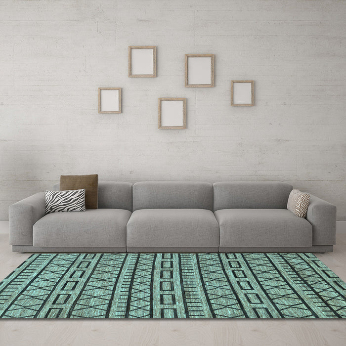 Machine Washable Abstract Light Blue Modern Rug in a Living Room, wshabs209lblu