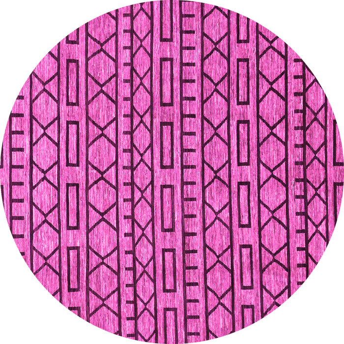Round Abstract Pink Modern Rug, abs209pnk