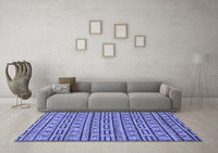 Machine Washable Abstract Blue Modern Rug, wshabs209blu