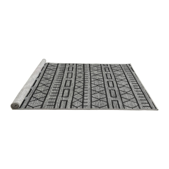 Sideview of Machine Washable Abstract Gray Modern Rug, wshabs209gry