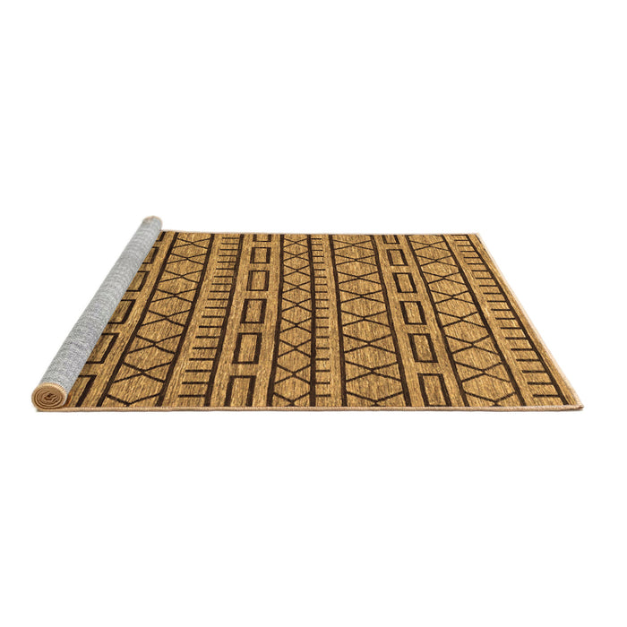 Sideview of Machine Washable Abstract Brown Modern Rug, wshabs209brn