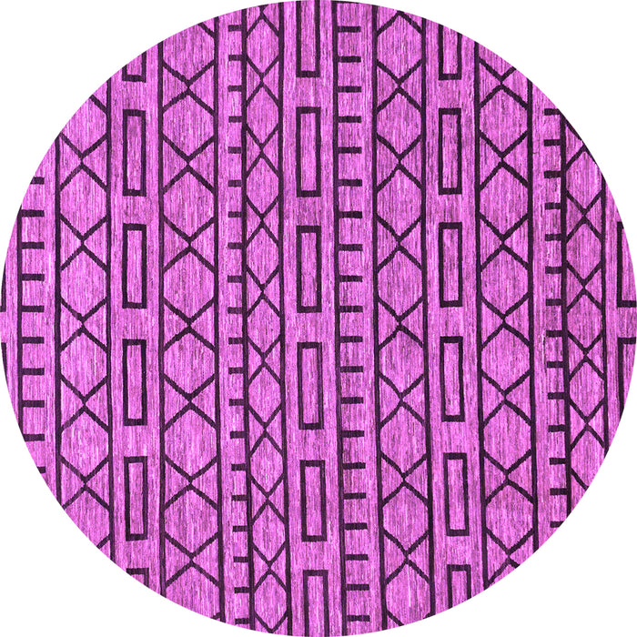 Round Machine Washable Abstract Purple Modern Area Rugs, wshabs209pur