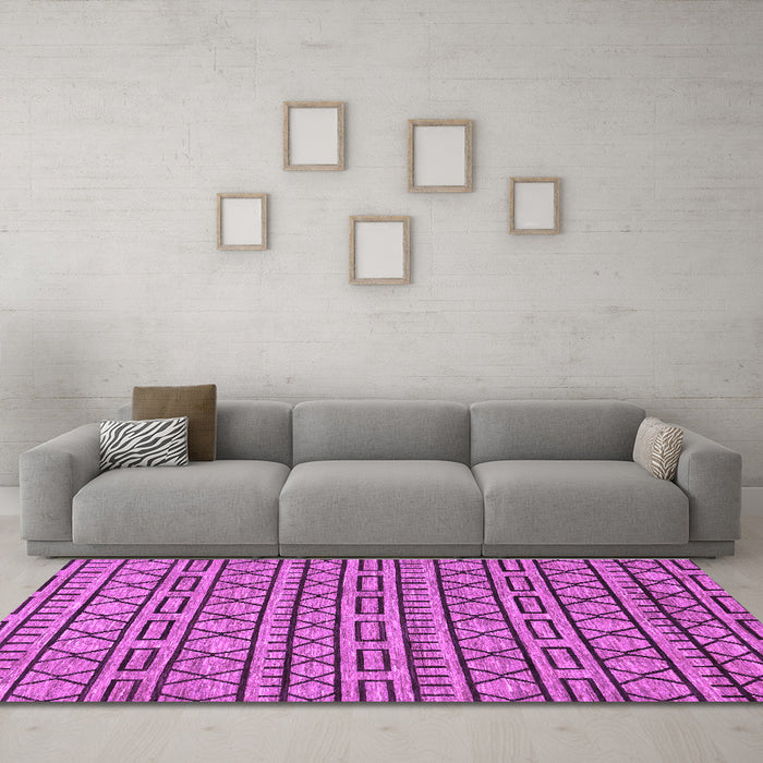 Machine Washable Abstract Purple Modern Area Rugs in a Living Room, wshabs209pur