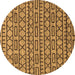 Round Abstract Brown Modern Rug, abs209brn