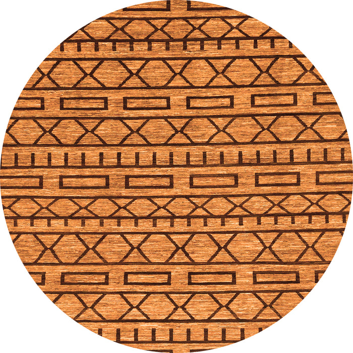 Round Abstract Orange Modern Rug, abs209org