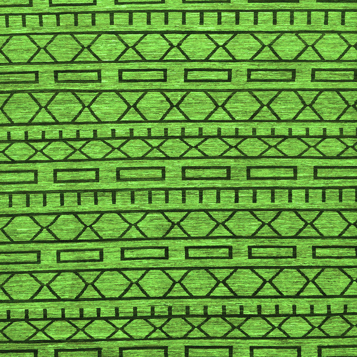 Square Machine Washable Abstract Green Modern Area Rugs, wshabs209grn