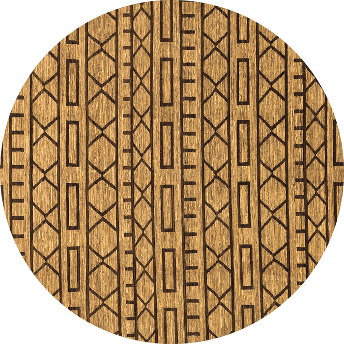 Round Machine Washable Abstract Brown Modern Rug, wshabs209brn