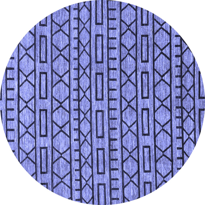 Round Machine Washable Abstract Blue Modern Rug, wshabs209blu