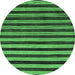 Round Abstract Emerald Green Modern Rug, abs20emgrn