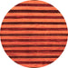 Round Machine Washable Abstract Orange Modern Area Rugs, wshabs20org