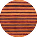 Round Machine Washable Abstract Tomato Red Rug, wshabs20