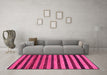 Machine Washable Abstract Pink Modern Rug in a Living Room, wshabs20pnk