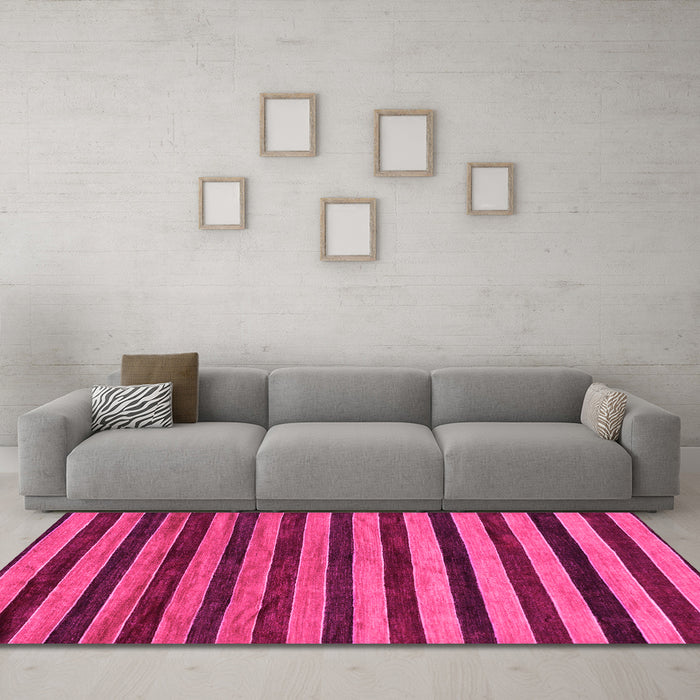 Machine Washable Abstract Pink Modern Rug in a Living Room, wshabs20pnk