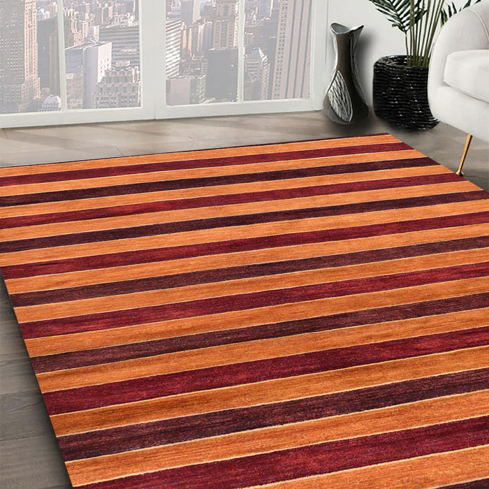 Machine Washable Abstract Tomato Red Rug in a Family Room, wshabs20