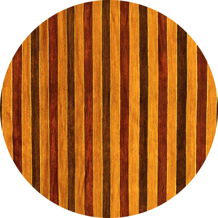 Round Abstract Yellow Modern Rug, abs20yw