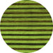 Round Machine Washable Abstract Green Modern Area Rugs, wshabs20grn