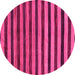 Round Machine Washable Abstract Pink Modern Rug, wshabs20pnk