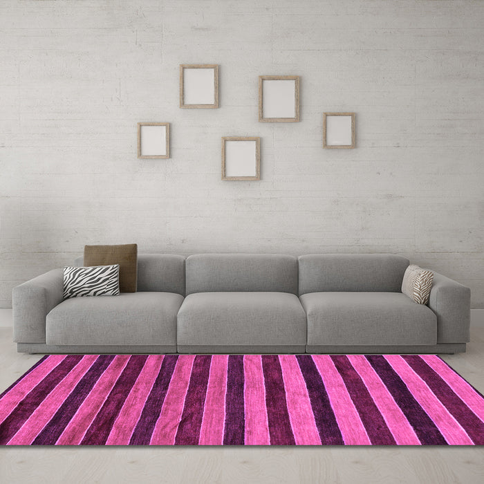 Machine Washable Abstract Purple Modern Area Rugs in a Living Room, wshabs20pur