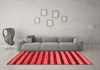 Machine Washable Abstract Red Modern Rug, wshabs20red