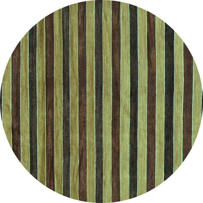 Round Machine Washable Abstract Turquoise Modern Area Rugs, wshabs20turq