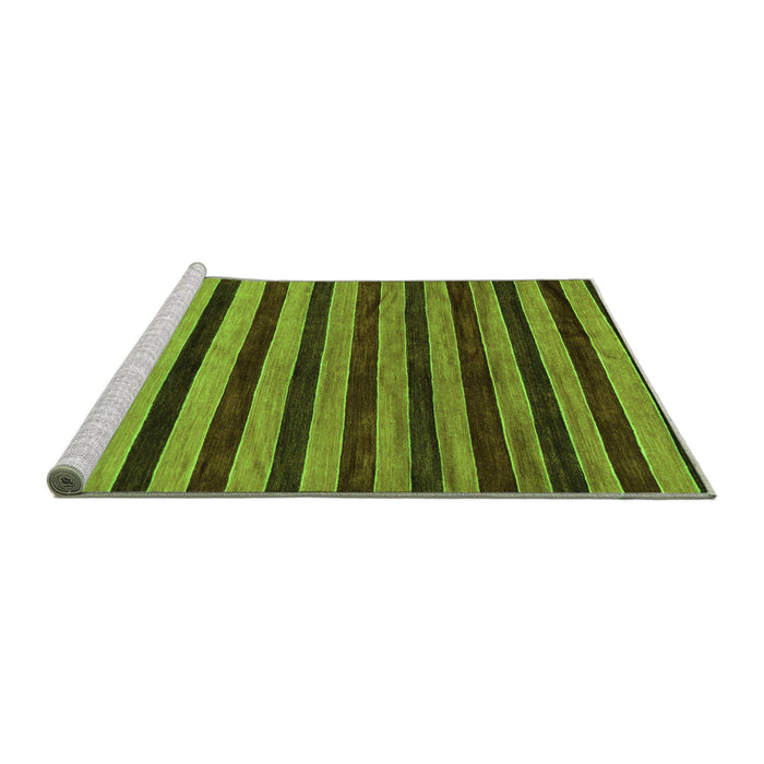 Sideview of Machine Washable Abstract Green Modern Area Rugs, wshabs20grn