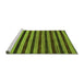 Sideview of Machine Washable Abstract Green Modern Area Rugs, wshabs20grn