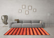 Machine Washable Abstract Orange Modern Area Rugs in a Living Room, wshabs20org