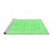 Sideview of Machine Washable Abstract Emerald Green Modern Area Rugs, wshabs2100emgrn