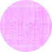 Round Machine Washable Abstract Purple Modern Area Rugs, wshabs2100pur