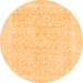 Round Abstract Orange Modern Rug, abs2100org