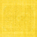 Square Machine Washable Abstract Yellow Modern Rug, wshabs2100yw