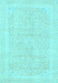 Abstract Light Blue Modern Rug, abs2100lblu