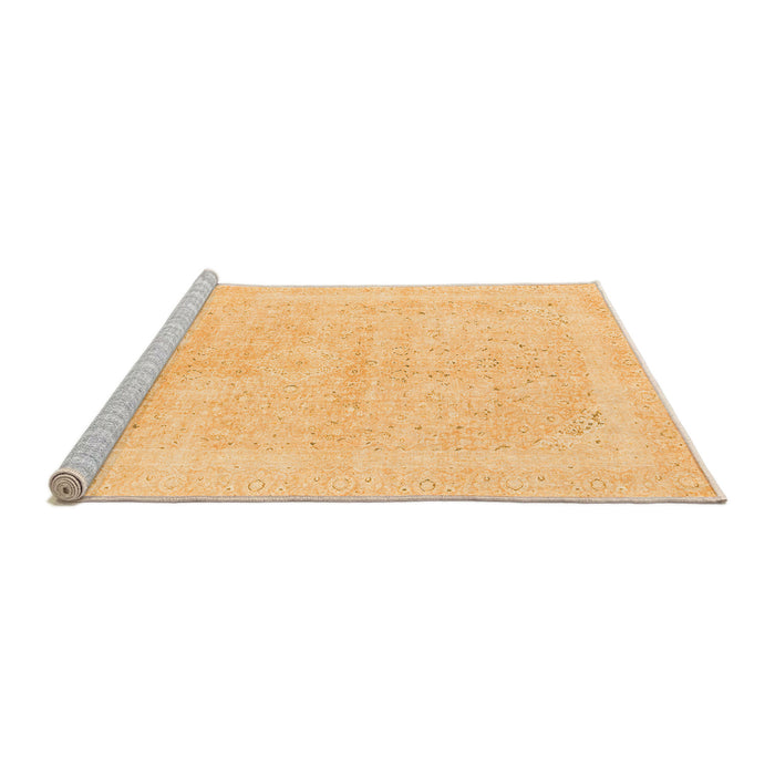 Sideview of Machine Washable Abstract Orange Modern Area Rugs, wshabs2100org