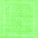 Square Machine Washable Abstract Green Modern Area Rugs, wshabs2100grn