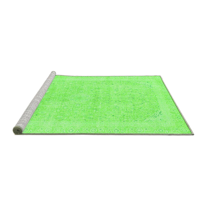 Sideview of Machine Washable Abstract Green Modern Area Rugs, wshabs2100grn