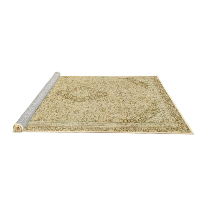 Sideview of Machine Washable Abstract Sun Yellow Rug, wshabs2101