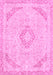 Machine Washable Abstract Pink Modern Rug, wshabs2101pnk