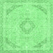 Square Abstract Emerald Green Modern Rug, abs2101emgrn