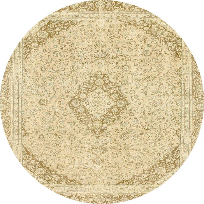 Round Abstract Sun Yellow Modern Rug, abs2101