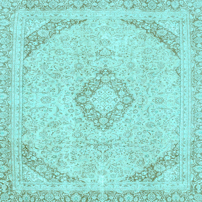 Square Machine Washable Abstract Light Blue Modern Rug, wshabs2101lblu