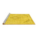 Sideview of Machine Washable Abstract Yellow Modern Rug, wshabs2101yw