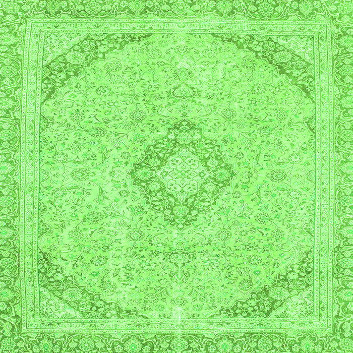 Square Abstract Green Modern Rug, abs2101grn
